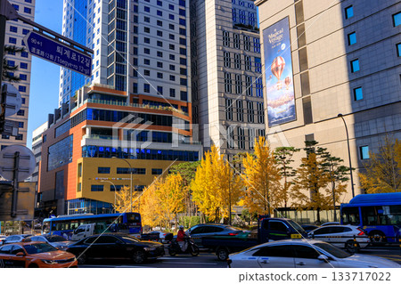 明洞城市景觀的秋色 明洞城市景觀的秋色 133717022
