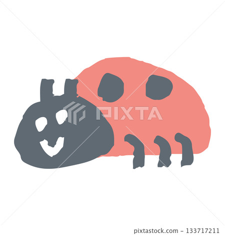 簡單的幼兒園插畫（沒有主要線條，簡單又可愛）| 瓢蟲插畫 133717211