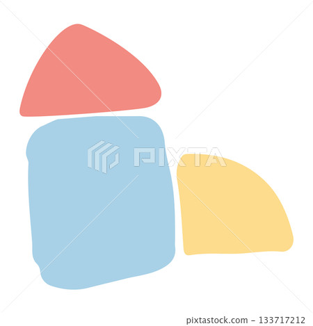 簡單的幼兒園插圖(無主線,簡單可愛)| 積木插圖 簡單的幼兒園插圖(無主線,簡單可愛)| 積木插圖 133717212