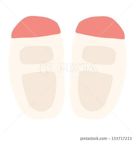 Easy kindergarten illustrations (no main lines, easy and cute) | Indoor shoes illustration 133717213