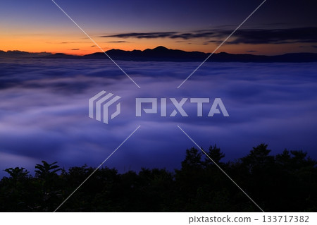 岩手縣遠野市黎明風景 岩手縣遠野市黎明風景 133717382