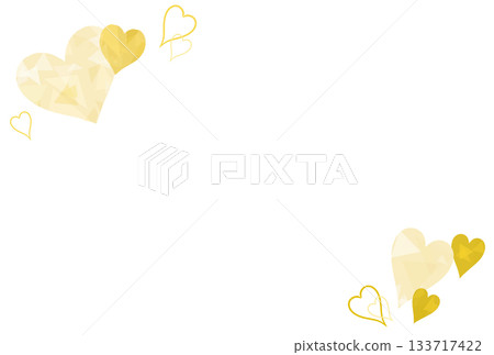 淡黃色寶石般心形框架 133717422