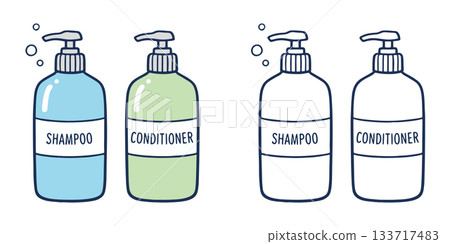 Shampoo and conditioner icon illustration 133717483