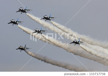 Christmas Tree Low Pass: Blue Impulse flying by with smoke trailing Christmas Tree Low Pass: Blue Impulse flying by with smoke trailing 133717736