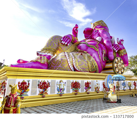 Pink Ganesha (Wat Saman Rattanaram), a power spot in Thailand 133717800
