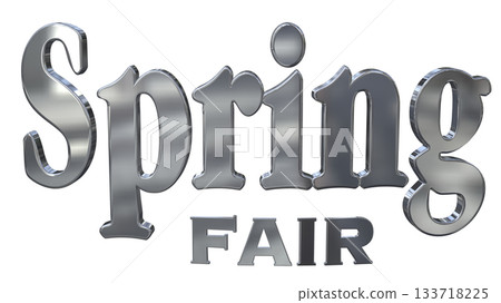 3DCG text "Spring Fair" title 3DCG text "Spring Fair" title 133718225