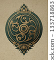 Intricate Traditional Design with Circular Motif and Ornate Details 133718863