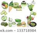 Matcha sweets illustration set (no text, transparent background) 133718984
