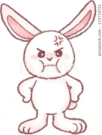 Cute rabbit illustration_Angry rabbit illustration Cute rabbit illustration_Angry rabbit illustration 133719722