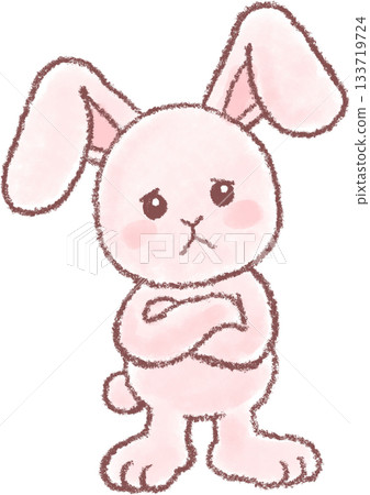 Cute rabbit illustration_worried rabbit Cute rabbit illustration_worried rabbit 133719724