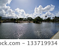 View of the Ala Wai Canal in Honolulu, Oahu 133719934