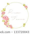 A floral wreath-style frame with a retro rose design. 133720043