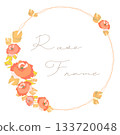 A floral wreath-style frame with a retro rose design. 133720048