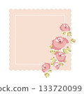 Floral frame. Retro rose design. Romantic botanical template. 133720099