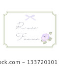 A simple frame of roses and ribbons. A rose with a retro feel. 133720101