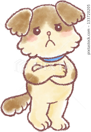 Cute dog illustration_Dog_Illustration of a worried dog Cute dog illustration_Dog_Illustration of a worried dog 133720205