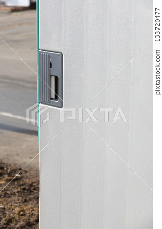 Toilets, portable toilets, construction sites, outdoors, work sites, construction sites, new construction, events, doors, handles, construction 133720477