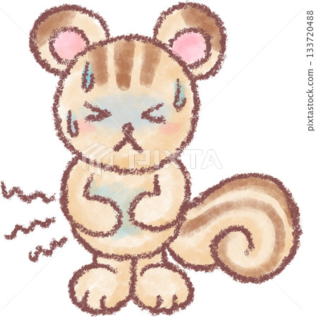 可愛的松鼠插圖_一隻肚子痛的松鼠插圖 133720488