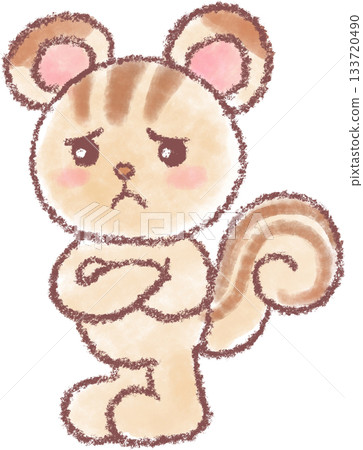 Cute squirrel illustration_Illustration of a worried squirrel Cute squirrel illustration_Illustration of a worried squirrel 133720490