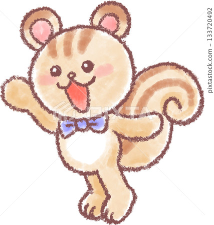 Cute squirrel illustration_Illustration of a squirrel wearing a bow tie Cute squirrel illustration_Illustration of a squirrel wearing a bow tie 133720492