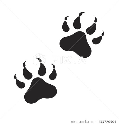 vector paw print of wild animal 133720504