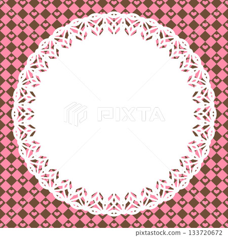 圓形蕾絲 x 心形鑽石（草莓） 133720672