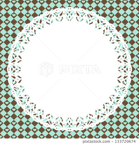 圓形蕾絲 x 心形鑽石（薄荷綠） 133720674