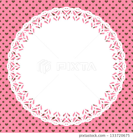 Round lace x heart dots (strawberry) Round lace x heart dots (strawberry) 133720675