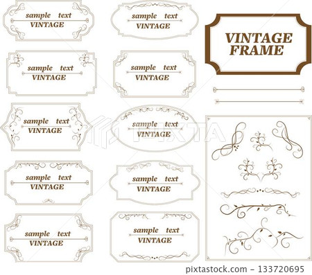Elegant vintage frames set Elegant vintage frames set 133720695