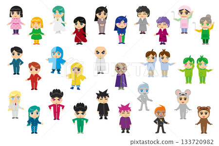 Portraits of various types of people 133720982