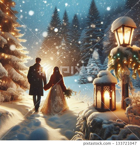 Snowy night Snowy night 133721047