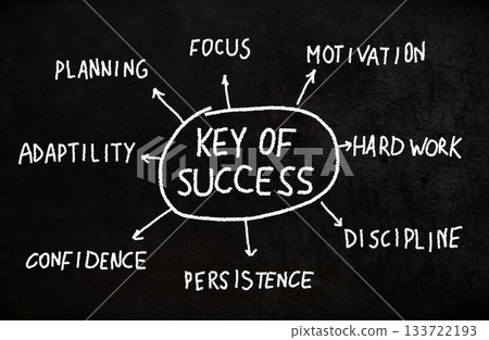 mind map of the key elements essential for achieving success in business and life hand written with chalk on the blackboard mind map of the key elements essential for achieving success in business and life hand written with chalk on the blackboard 133722193