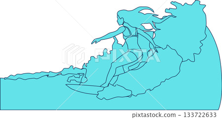 衝浪女子插圖 133722633