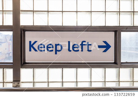 Directional Sign Keep Left Text With Arrow Directional Sign Keep Left Text With Arrow 133722659