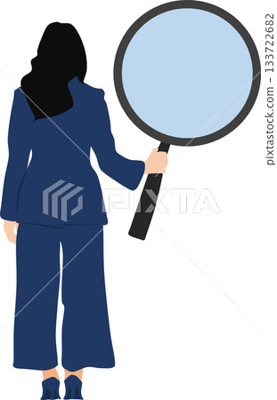 Illustration of a businesswoman analyzing data Illustration of a businesswoman analyzing data 133722682