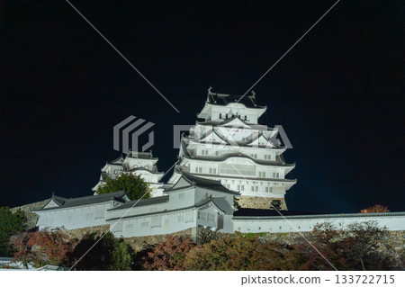 Himeji Castle that was lighted up Himeji Castle that was lighted up 133722715
