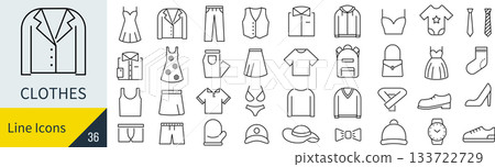 Clothing icon set 133722729