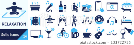 Vector relaxation silhouette icon set 133722735