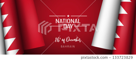 Bahrain national day vector banner, greeting card 133723829