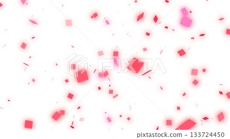 飄動的五彩紙屑背景材質（透明）（紅色） 133724450