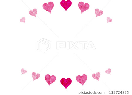 A frame with pink jewel-like hearts on the top and bottom 133724855