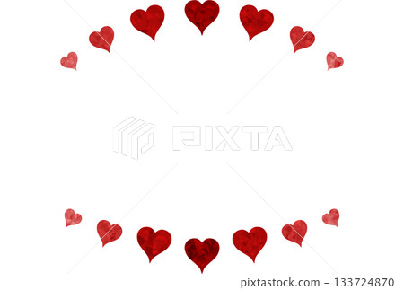 A frame with dark red jewel-like hearts on the top and bottom A frame with dark red jewel-like hearts on the top and bottom 133724870