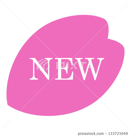 粉紅色透明背景上,櫻花花瓣圖案,上面寫著「NEW」字樣。 粉紅色透明背景上,櫻花花瓣圖案,上面寫著「NEW」字樣。 133725049