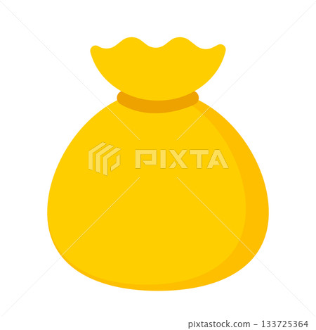 A minimalist, cute and simple illustration of a bag of money 133725364