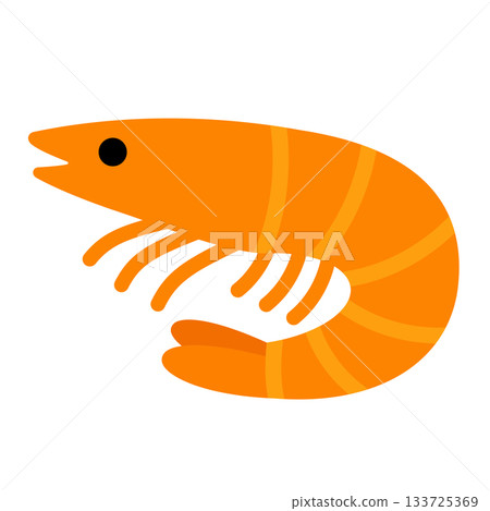簡約可愛的蝦子的插圖 133725369