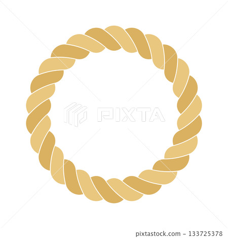 Minimal illustration of a round Shimekazari decoration that can be used to create New Year's cards and New Year's decorations 133725378