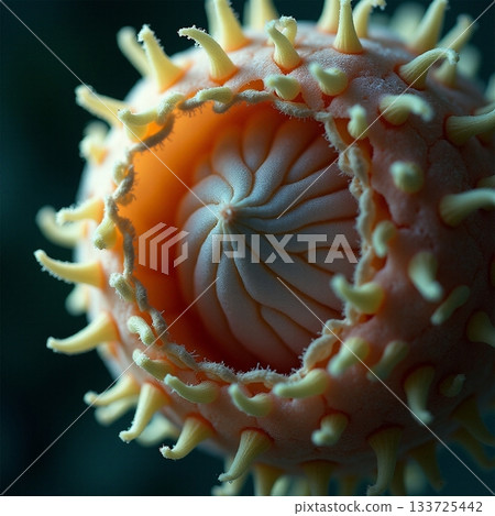 Intricate patterns of a marine creature captured up close Generative AI 133725442