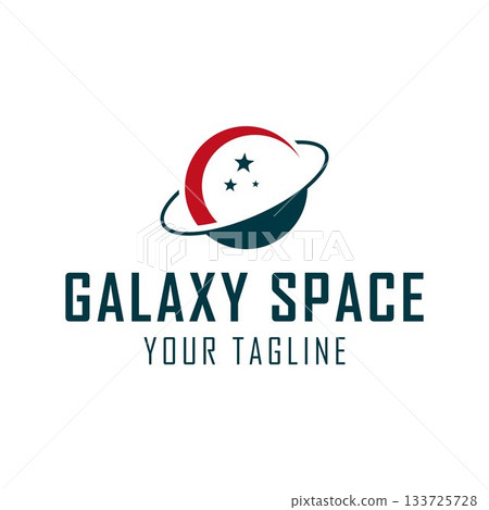 Planet With Ring And Stars Logo. Symbol Of Space, Astronomy, Global, And Technology Planet With Ring And Stars Logo. Symbol Of Space, Astronomy, Global, And Technology 133725728