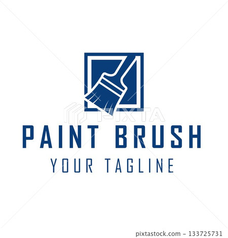 Paint Brush In A Square Logo. Symbol Of Decoration, Painting, Art, Or Home Repair. Paint Brush In A Square Logo. Symbol Of Decoration, Painting, Art, Or Home Repair. 133725731