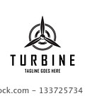 Turbine Propeller Symbol Logo Aviation, energy, or speed. Vector Illustration Design 133725734